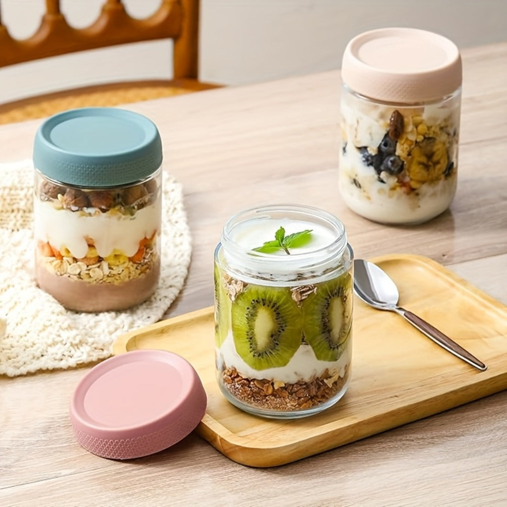 Wide Mouth Mason Jar Set, Six 16oz Glass Containers with Lids and Optional Protective Silicone Sleeves