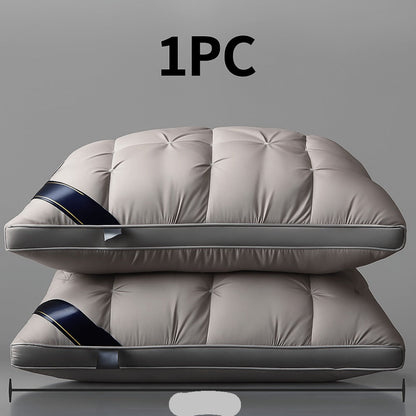 Hotel Quality Pillow Soft Polyester Fiber Bed Pillow with Zipper Closure for Deep Sleep Neck Support, Machine Washable All Season Pillow for Home Bedroom, White Grey 1 2 4 Pack