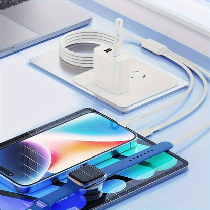6-Foot Charging Cable with USB-C Input, Lightning, USB-C and Magnetic Watch Pad in One- or Two-Pack Options