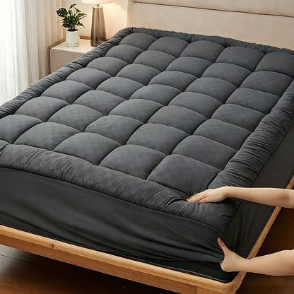 Mattress Topper Baffle-Box Down-Alternative Fill with Deep-Pocket Skirt in Twin to King Sizes