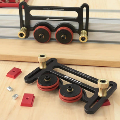Feather Board Roller Guide for Table Saw – Aluminum Alloy One-Way Safety Stock Feeder with T-Track Mount, Anti-Kickback Woodworking Press Guide Tool