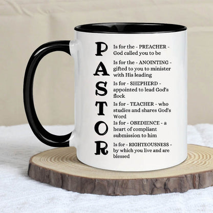 Eleven-Ounce Pastor Appreciation Ceramic Mug with Printed Definition Design for Coffee or Tea