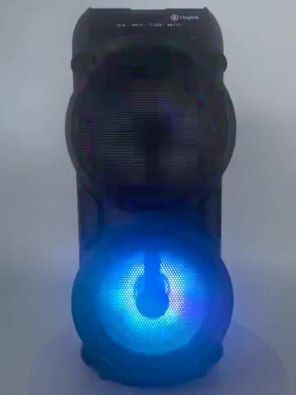 10 Inch Portable Bluetooth Speaker with RGB LED Lights & FM Radio - Heavy Bass Dual Drivers, USB Charging, Outdoor Camping Speaker, Holiday Gift for Family Friends