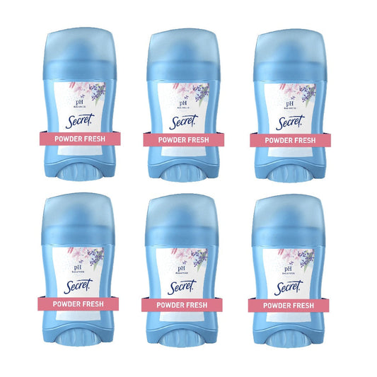 Secret Powder Fresh Antiperspirant Deodorant 1.7 oz – 6 Pack, 48H Odor & Sweat Protection, Invisible Solid, Soft Powder Scent, Dermatologist Tested, Daily Underarm Protection for Women