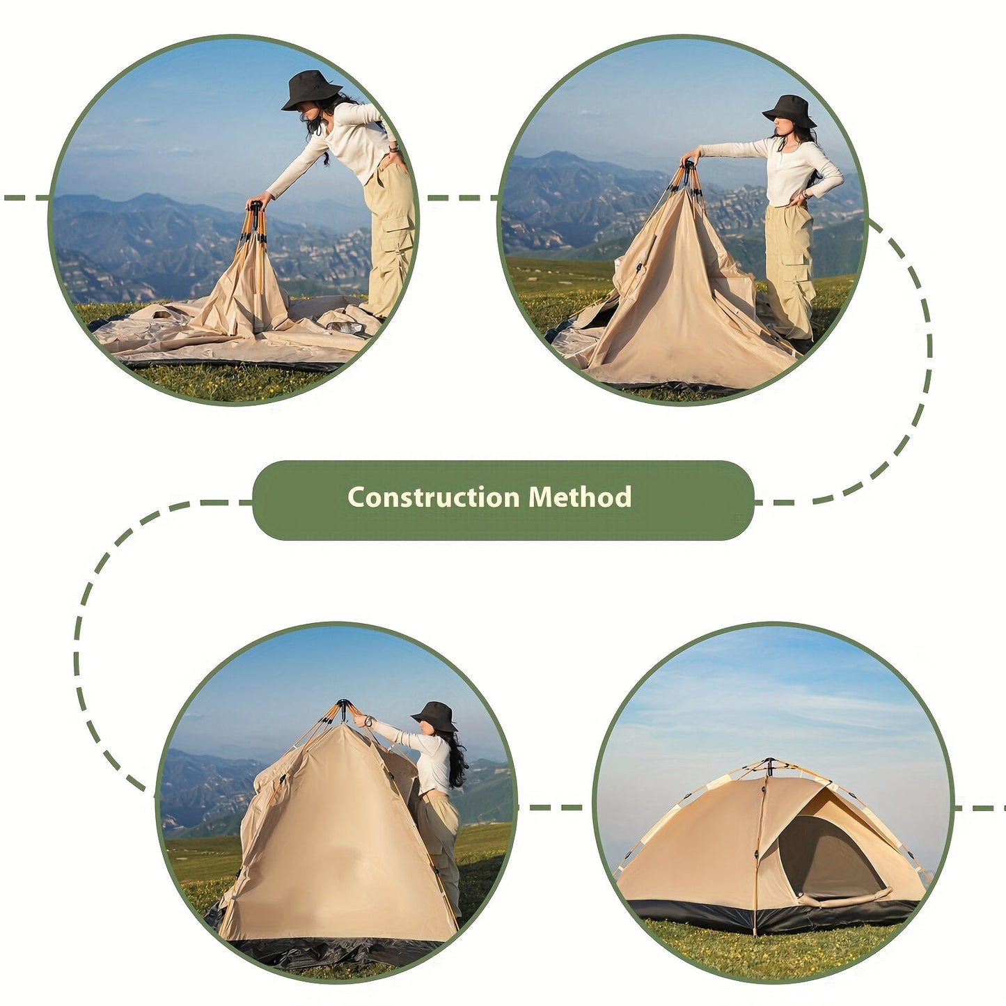 4 Person Camping Tent Automatic Quick Setup – 4-Season Outdoor Shelter