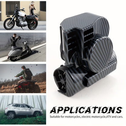 12V Air Horn Super Loud Train Sound for Car Truck Motorcycle Boat SUV Universal Fit Compressor Kit with Relay Harness & Horn Cover - Black & Silver
