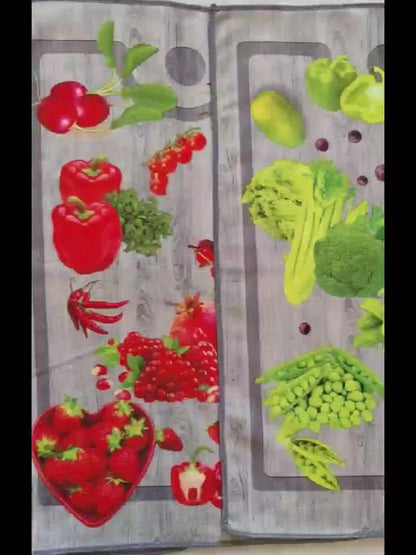 Six-Piece Printed Kitchen Towel Set, Approximately 60 x 40cm Each in Combination A or B Designs