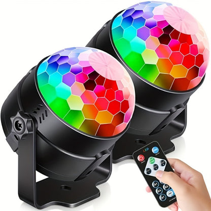 Party Lights Disco Ball Strobe Light Remote Control DJ Lighting Music Sync Rotating Effect for Entryways, Bedrooms and Living Spaces