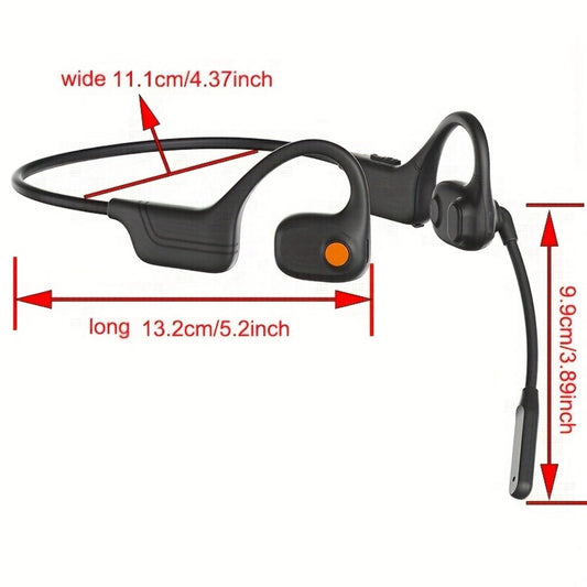 Open-Air Conduction Wireless Business Earphones Dual ENC Noise Canceling Microphones 10H Playtime for Calls Work Driving Online Meetings Outdoor Cycling Cream Black