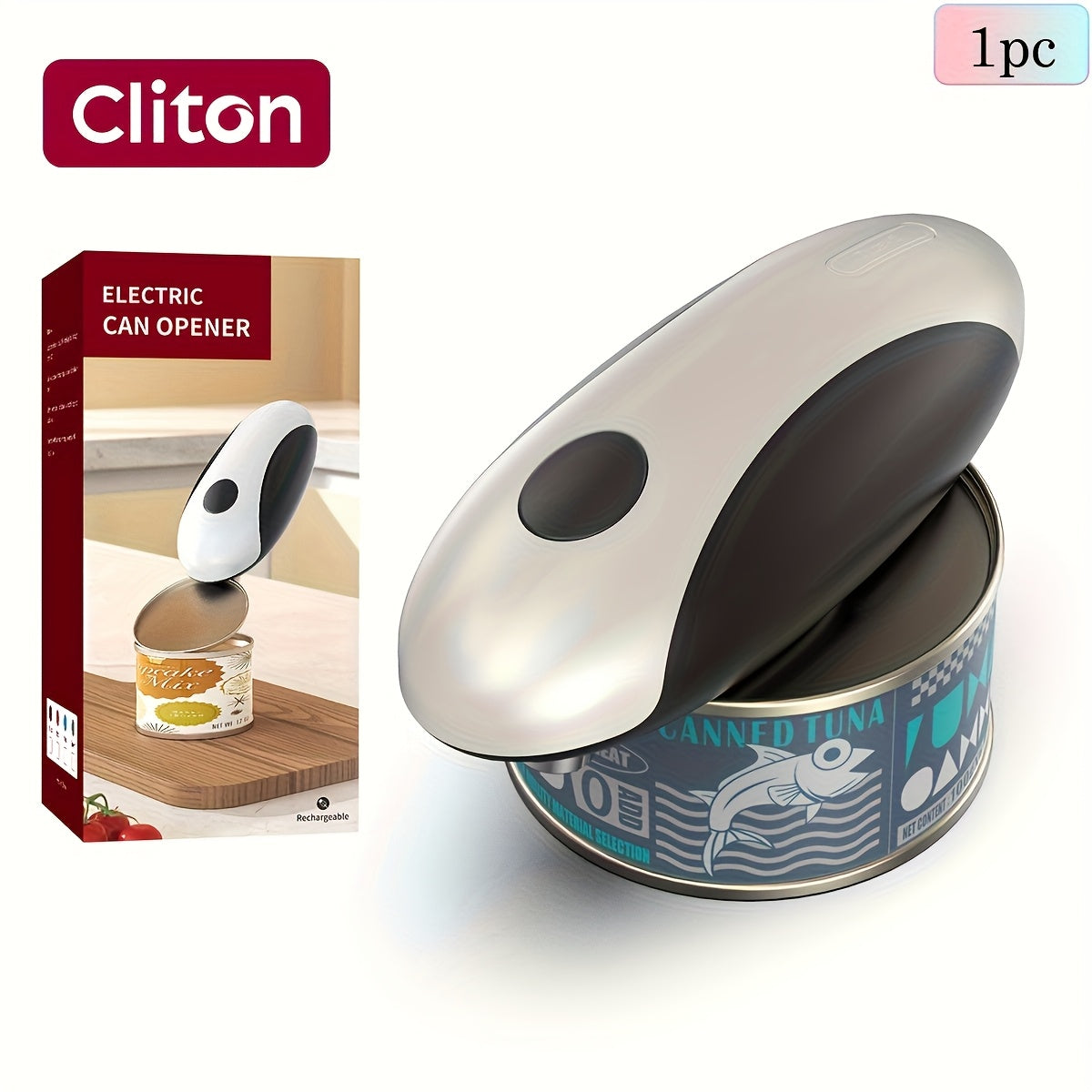 Cliton One-Touch Electric Can Opener with USB-C Rechargeable Power and Four Color Selections