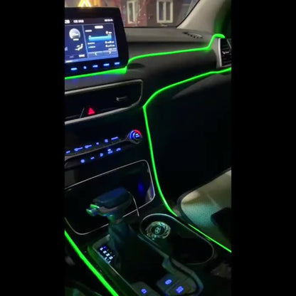 7-Color LED Car Interior Light Strip 118" Flexible USB 5V App Control Music Sync RGB Neon Ambient Lighting for Dashboard Center Console Decoration, Cars Trucks SUVs Tech Enthusiast Upgrade