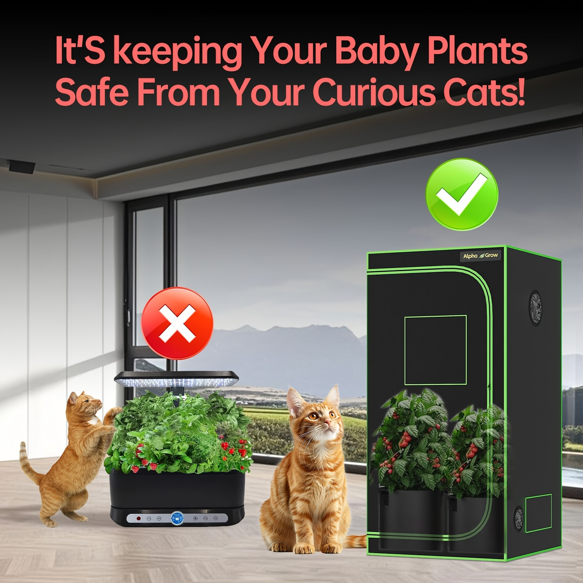 Grow Tent 1680D Thickened Mylar with Observation Window & Floor Tray, Pro-Grade Indoor Hydroponic Growing