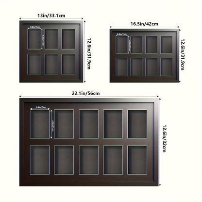 Wall-Mounted Trading Card Display Frame with Wood-Fiber Construction and 1, 2, 4, 6 or 10 Grid Options