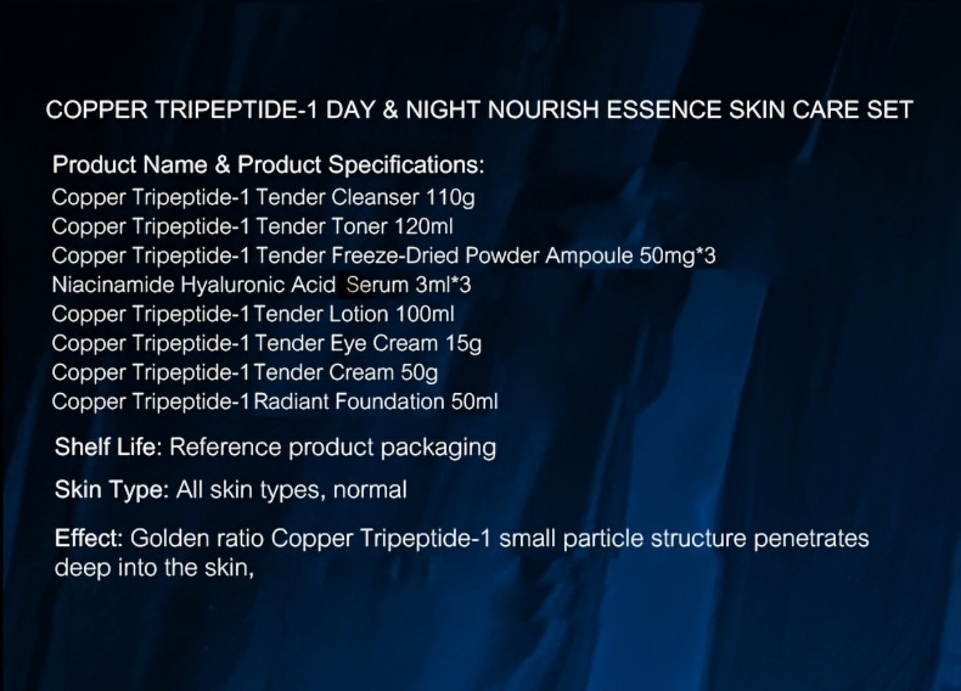 12-Piece BEKAY Skincare Gift Set with Blue-and-Gold Cleanser, Toner, Lotion, Cream and Eye-Care Collection