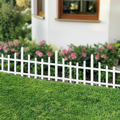 Solar Fence Lights Outdoor 8-Pack with Remote Control - LED White Picket Fence Border Lights Solar Powered
