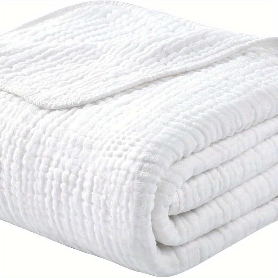 Morandi Cotton Muslin Blanket 6-Layer – Soft Gauze Throw for Couch & Bed, Lightweight Breathable All Season, Machine Washable, 6 Colors