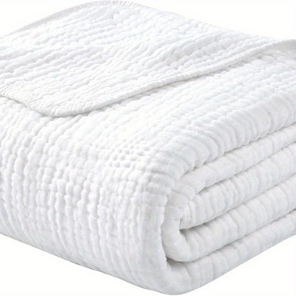 Morandi Cotton Muslin Blanket 6-Layer – Soft Gauze Throw for Couch & Bed, Lightweight Breathable All Season, Machine Washable, 6 Colors