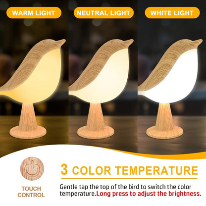 Magpie Bird Desk Lamp 2 Pack 16 Color Dimmable Cordless Night Light USB Charging Touch Control with Aromatherapy Diffuser Function for Bedroom Valentine Gift Festival Home Decor