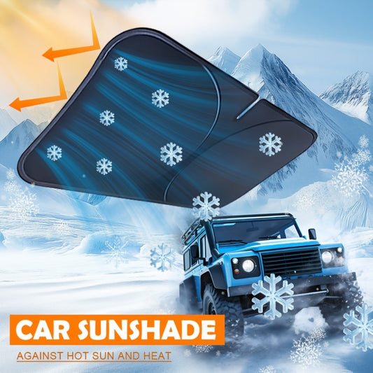 Windshield Sun Shade with Hook & Loop Closure - Foldable Front Window UV Ray Blocker, Dashboard Heat Protector, Universal Fit Car Interior Sun Visor for Cooler Cabin