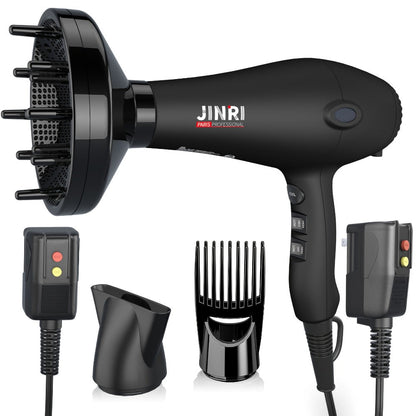 JINRI 1875W Hair Dryer with Three Heat Settings, Two Speeds and One- or Three-Accessory Package Options