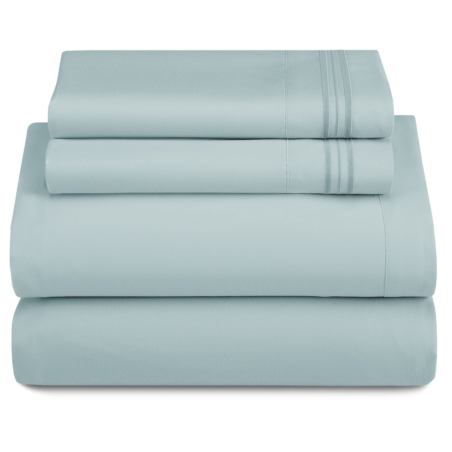 Bed Sheet Set 1800-Series Microfiber with Six Fitted-Sheet Sizes and Twenty Solid Color Choices