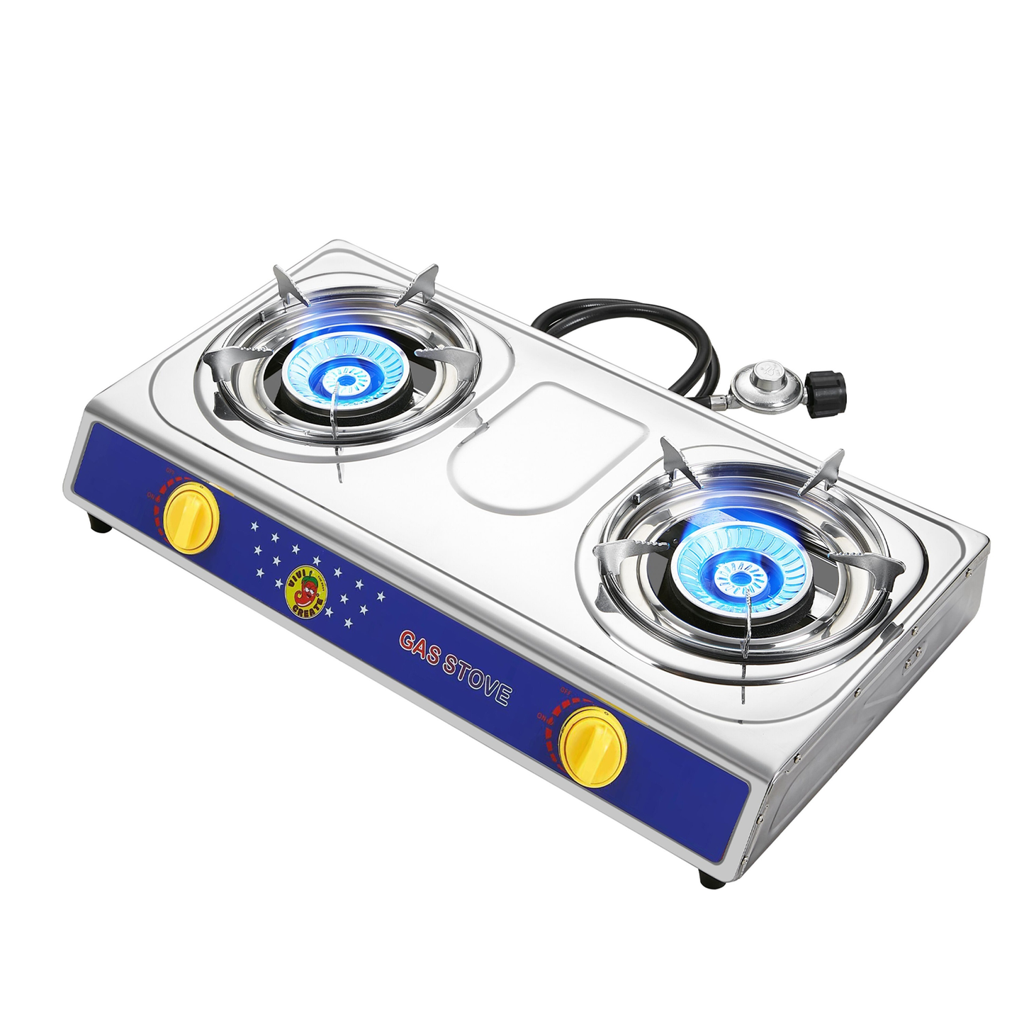 Tabletop Propane Stove VIVICREATE 4000 BTU | Portable Outdoor Cooking Stove with 4/2/1 Adjustable Settings | Stainless Steel | For Camping, BBQ, Patio, Picnic & RV Use