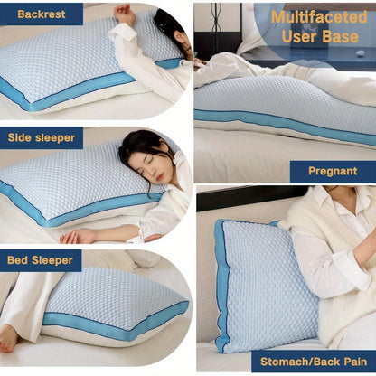Adjustable Shredded Foam Body Pillow, 20 x 54 Inches, Split-Color Cover in White or Grey for Adult Beds