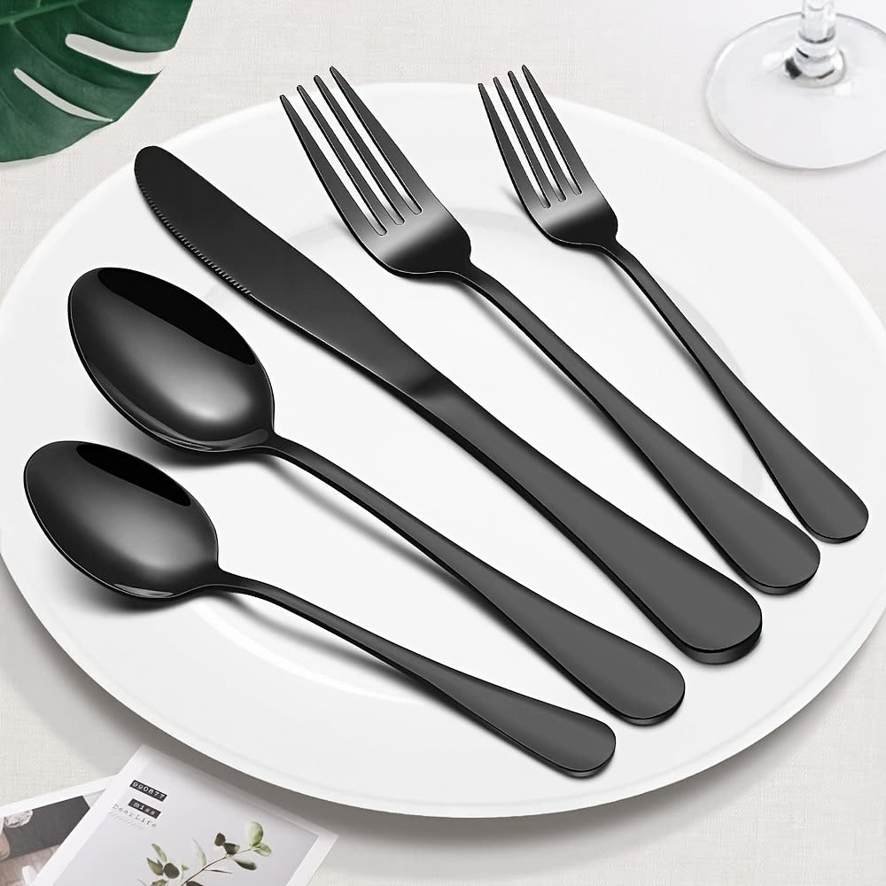 Thirty-Piece Gold-Tone Flatware Set for Six with Five-Piece Place Settings and Fitted Presentation Case