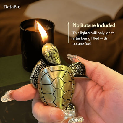 Turtle Lighter Refillable Flame - Creative Novelty Butane Lighter with Adjustable Flame, Aluminum Alloy Shell