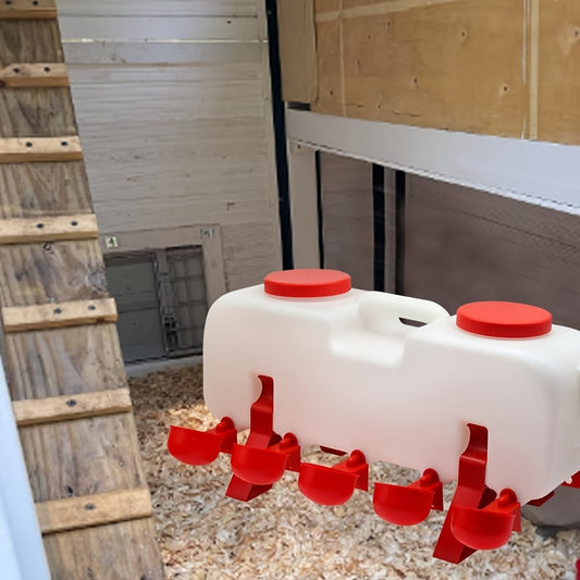 Chicken Waterer | Automatic 10 Cup Dual Row Stand Chick Duck Quail