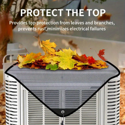 Outdoor Air Conditioner Top Cover, 26 x 26 Inch Mesh Panel with Four Elastic Hook Cords Pictured