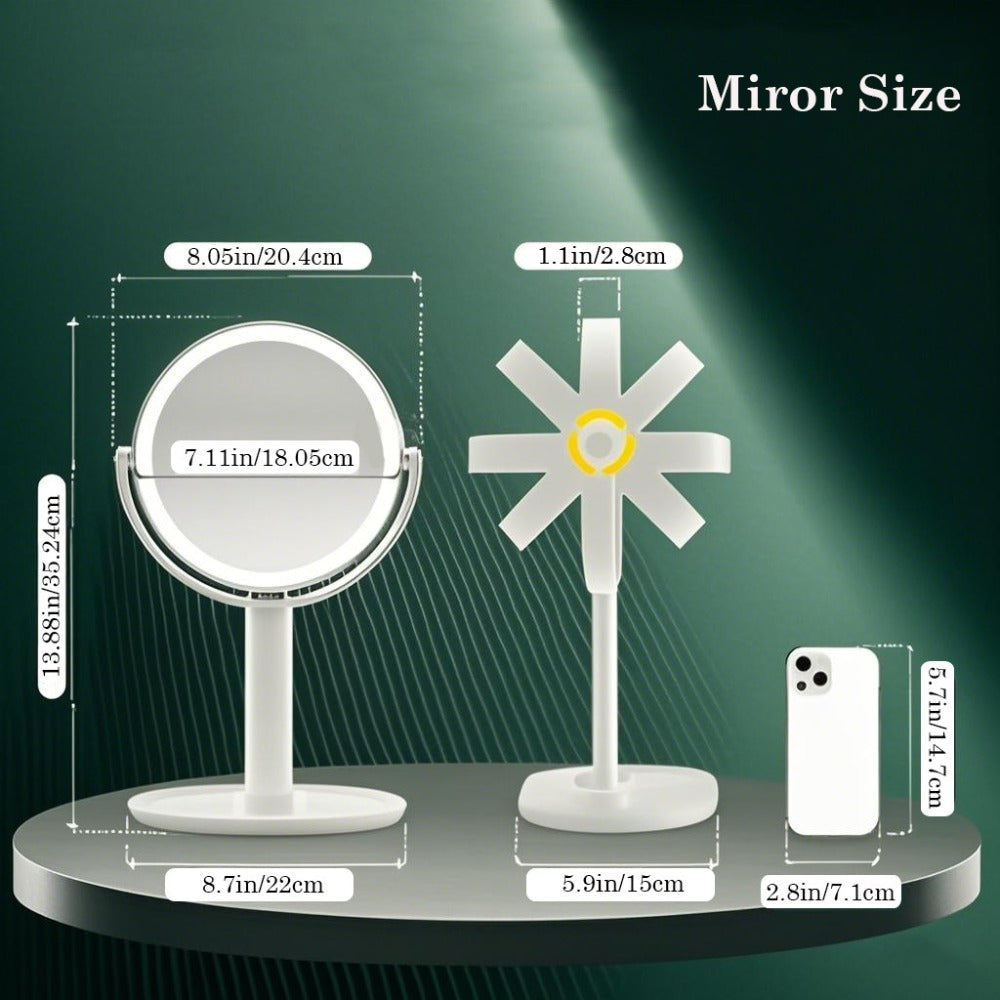 Rechargeable Lighted Makeup Mirror 25X Magnifying 80 LED Vanity Mirror - 3 Color Lighting Modes, Touch Control, Double Sided 8 Inch 2000mAh Battery Makeup Mirror for Women Desk Bedroom Gift