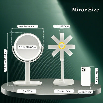 Rechargeable Lighted Makeup Mirror 25X Magnifying 80 LED Vanity Mirror - 3 Color Lighting Modes, Touch Control, Double Sided 8 Inch 2000mAh Battery Makeup Mirror for Women Desk Bedroom Gift