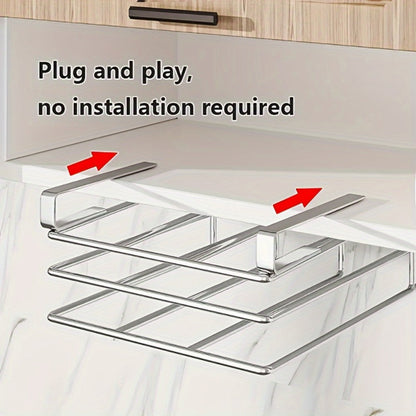 Cutting Board Hook Rack Kitchen Organizer Carbon Steel Cabinet-Door or Wall-Mount Storage in Black