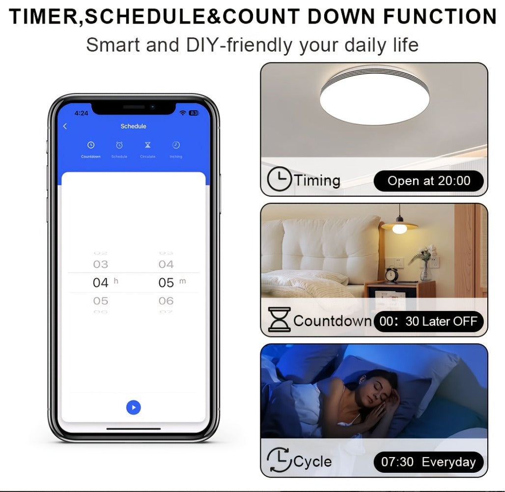 White Glass WiFi and Bluetooth Touch Wall Switch with One- to Four-Gang US-Style Options and Neutral-Wire Wiring