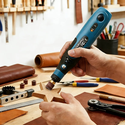 Power Tools 3.7V Mini Cordless Polisher and Sander with USB-C Charging and Blue Handheld Detail Tool
