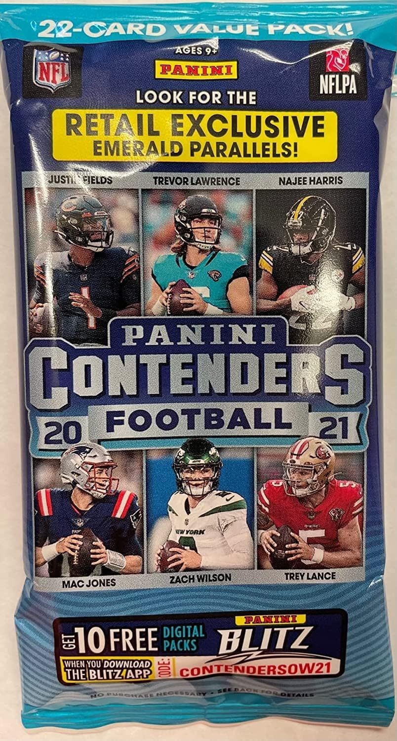 Sports Trading Cards, 2021 Panini Contenders Football Value Pack with 22 Cards in One Retail Pack