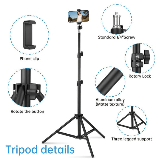 Adjustable Photography Light Stand Foldable Floor Tripod – Portable Collapsible Studio Stand for Camera, Softbox, LED Video Light, Reflector & Umbrella, Content Creator & Studio Lighting Setup
