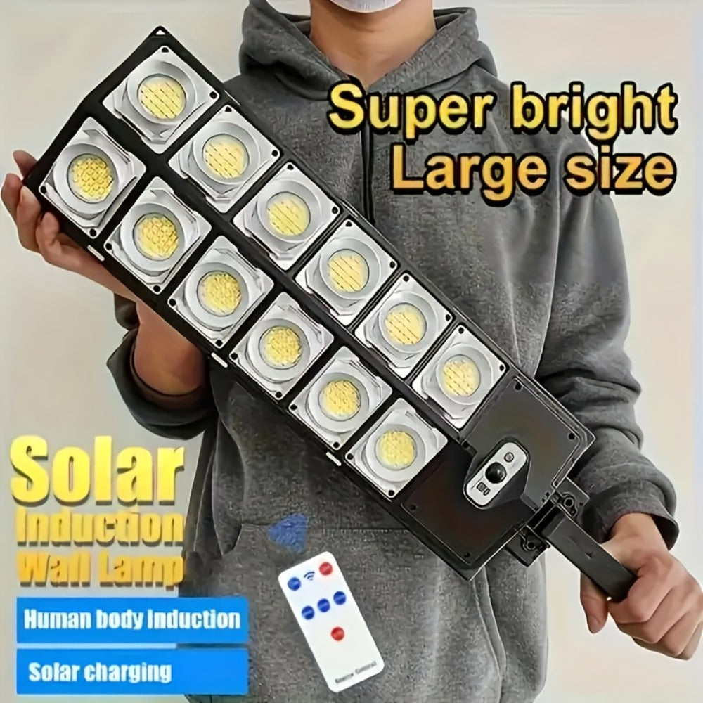 Solar Street Light, Outdoor, High Brightness Wide Angle Dusk to Dawn Solar Powered Remote Control for Parking Lot