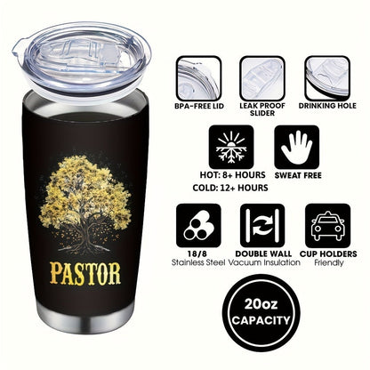 Insulated Tumbler 20oz with Lid & Straw – Tree of Life Stainless Steel Travel Coffee Mug for Hot & Cold Drinks, Camping Cup, Holiday Gift