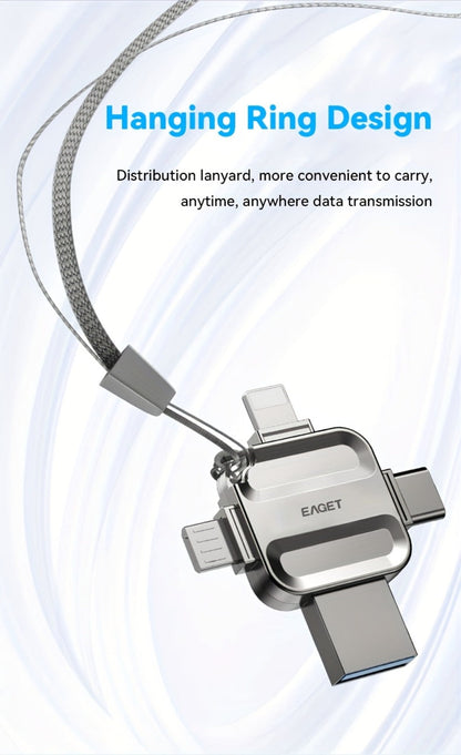 USB Flash Drive EAGET I50 4-in-1 USB 3.0 Multi-Connector Memory Stick with 32GB to 256GB Options