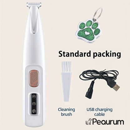 Pet Hair Clipper, Peaurum White Grooming Trimmer with Wide Cutter Head and Standard Accessory Package for Dogs and Cats