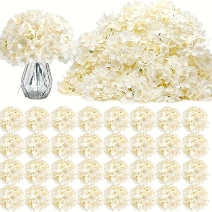 Artificial Flowers 72-Piece Silk Hydrangea Set with Flexible Stems in Blue Purple Pink or Champagne