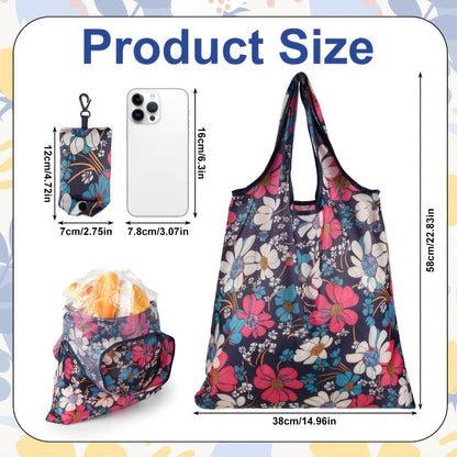 Foldable Reusable Shopping Bag Set with Assorted Printed Designs in 18- or 36-Piece Pack Options