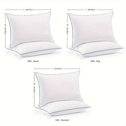 Hotel Quality Sleep Pillows Firm Support Cool-to-Touch Fiber Fill 2/4 Pack - Back Stomach Side Sleeper Pillow Set Soft Breathable Bed Pillows Standard Queen King Size