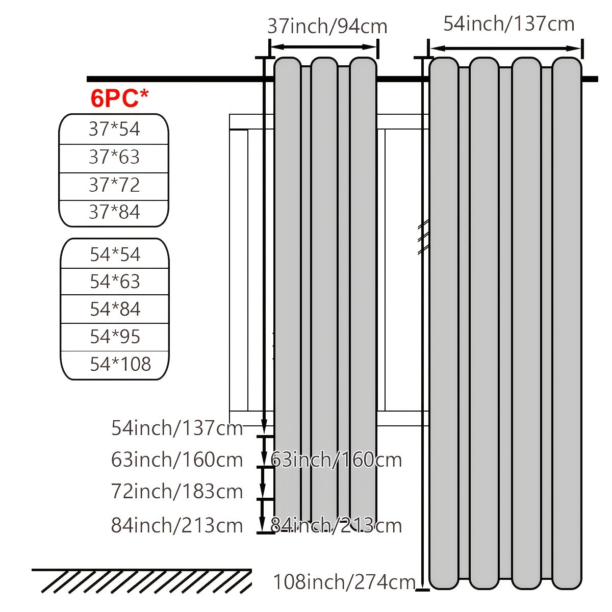 Six-Panel Sheer Outdoor Curtain Sets in Ten Colors with 37- or 54-Inch Width and Seven Length Options
