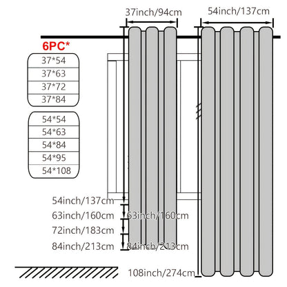 Six-Panel Sheer Outdoor Curtain Sets in Ten Colors with 37- or 54-Inch Width and Seven Length Options