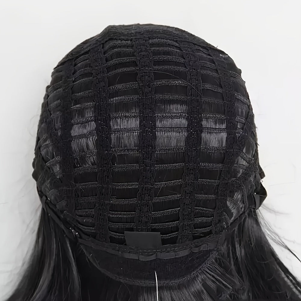 Synthetic Wig 6-Inch Curly-Wave Pixie Cut in Ombre Black-Burgundy with Rose Net Cap for Festivals