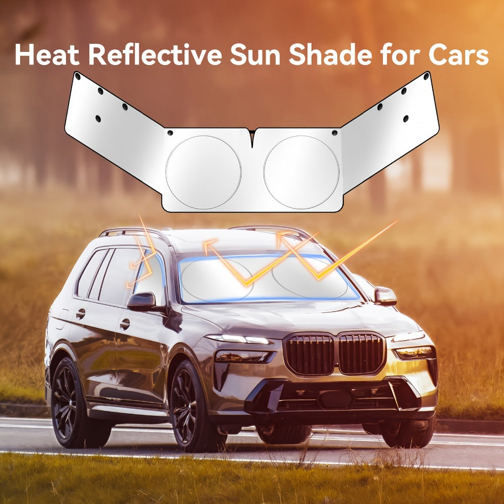Windshield Sun Shade Universal Front & Side Window Cover UV Heat Block Privacy Protection – Upgraded 2026 Design Large Size Summer Car Accessory
