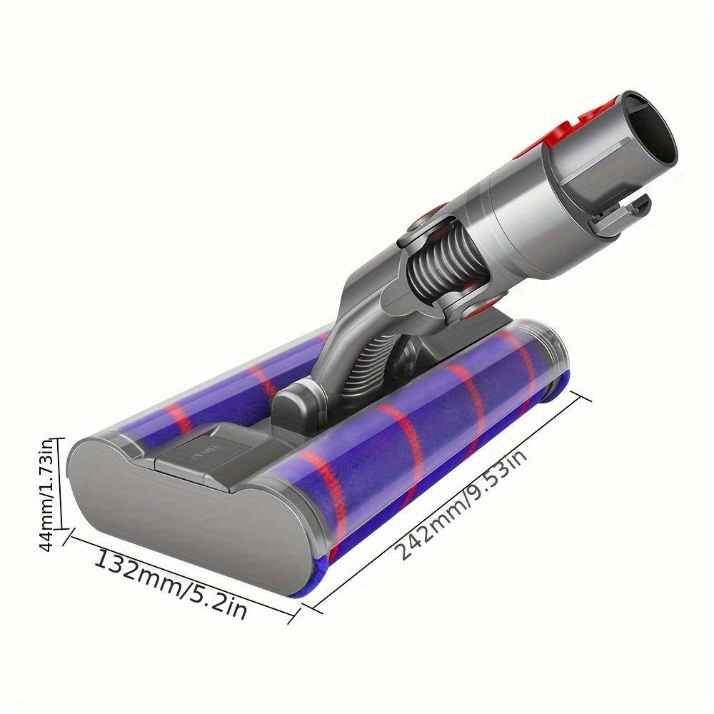 Dyson Replacement Brush Head Double Roller Compatible with V7 V8 V10 V11 V15 360° Swivel Hard Floor Vacuum Cleaner Attachment